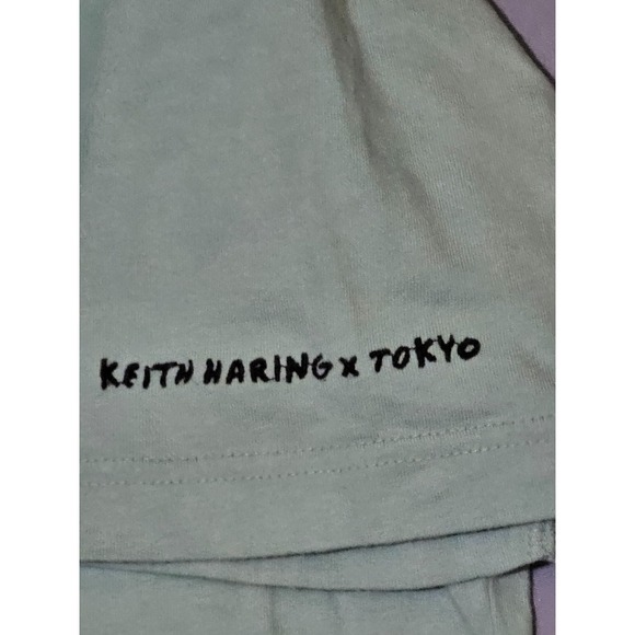 Uniqlo x Keith Kuyakusho Haring Shirt Mens Medium Green Crew Neck Short Sleeve - Picture 3 of 7